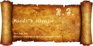 Mazák Hippia névjegykártya